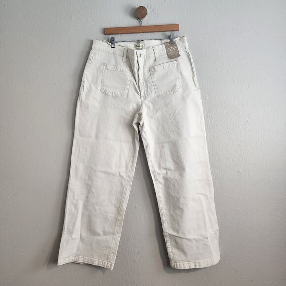 NEW Madewell The Perfect Vintage Wide Leg High Waisted Jean Patch Pocket Ecru - Picture 4 of 10